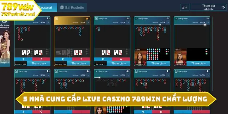 5 nhà cung cấp Live casino 789WIN chất lượng